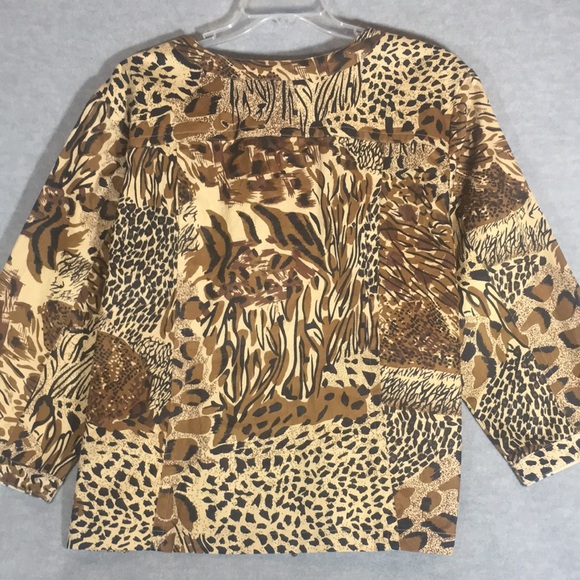 WESTBOUND WOMAN 100% Natural Cotton Animal Print Safari Style Zip Up Y2K Shacket - Picture 2 of 16